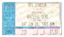 Grateful Dead Concert Ticket Stub Juin 26 1993 Washington D.C - $43.55