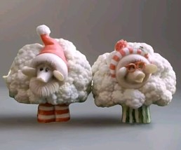 Enesco Home Grown Cauliflower Claus’ Sheep Christmas Mr &amp; Mrs Claus #4011167 - £79.63 GBP