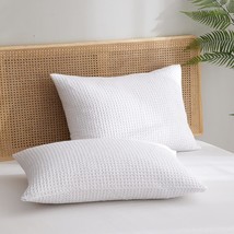 Ultra Soft Waffle Weave Pillowcases Standard Size 20&quot; X 26&quot; 2 Pack, No Insert, B - £28.43 GBP