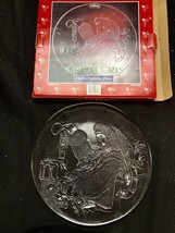LIBBEY~Santa Claus Serving Platter~NOEL~Clear Glass Etched~13&quot;~Original Box - $14.85