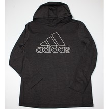 Adidas Boy&#39;s Badge of Sport Long Sleeve Hoodie Top in Dark Gray size XL ... - £16.17 GBP