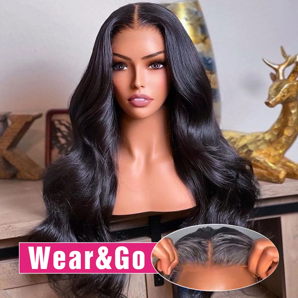 Glueless Wig Human Hair Ready To Wear And Go Preplucked Wigs Brazilian Body Wa - £67.88 GBP+