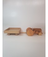 Wood tractor and trailer moving parts real wood decor ready for paint toy - $32.99