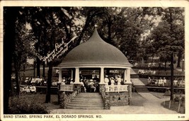 Gloss Tone POSTCARD- Band Stand, Spring Park, El Dorado Springs, Missouri BK56 - £3.88 GBP