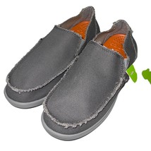 Crocs Shoes Mens Gray 7 Relaxed Canvas Frayed Edges Comfort Slip On Santa Cruz - £48.48 GBP