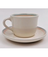 Pfaltzgraff USA Aura Pink  Mug Cup and Saucer Stoneware Stripe Vintage - £14.99 GBP