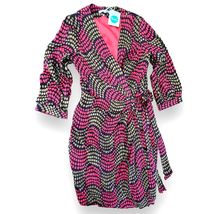 Boden Geometric Dot Silk Blend Wrap Dress | Size 10R, Brown Coral Olive, WH303 - £36.67 GBP