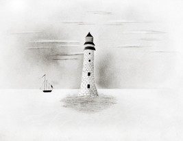 Poster Decor.Home wall Art interior design.Altha Nims painting.Lighthouse.15367 - £12.91 GBP+