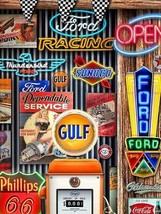Gulf Neon Collage in Man Cave by Michael Fishel Metal Sign - $29.95