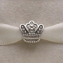 Solid 925 Sterling Silver Crown Fairytale European Charm Bead - £5.95 GBP