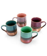 Gibson Home Copper Tonal 4 Piece 18 Ounce Round Stoneware Mug Set in Ass... - $84.49