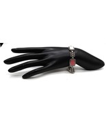 Fashion Jewelry Silver Look &amp; 2 Tone Pink Enamel Panel Bracelet Magnetic... - $14.99