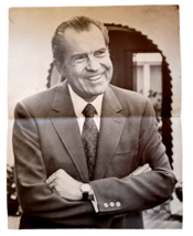 Vintage Richard Nixon Smiling w Folded Arms Photo Campaign Photo 17&quot; x 22&quot; - $10.84