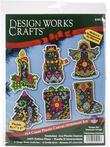 Design Works Plastic Canvas Ornament Kit 3.5&quot;X4&quot; 6/Pkg-Christmas Fantasy - $682.88 MXN