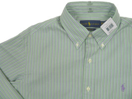 NEW Polo Ralph Lauren Dress Shirt!  Orange or Green Striped   Classic Fit - $44.99