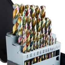 Lichamp Drill Bit Set, 29Pcs M2 HSS Cobalt Drill Bits from 1/16&quot; to 1/2&quot;... - $48.99