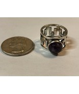 Native American Design Sterling Silver Purple Stone Ring Size 7 - $704.06 MXN