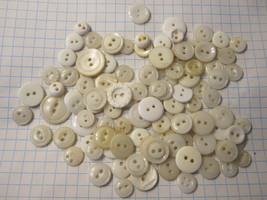 Vintage lot of Sewing Buttons - Large Mix of small White / Translucent R... - $20.00