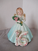 Josef  Original sweet 16 birthday angel blue dress porcelain Vintage - $19.55