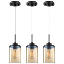CJY CHENJINYAN 3 Pack 4.3" Amber Glass Pendant Lights Black Finish - $369.07 CJY CHENJINYAN 3 Pack 4.3" Amber Glass Pendant Lights Black Finish - $369.07 MXN
