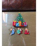 Vintage Refrigerator Magnets Christmas Tree Kids 4 Pieces Children Gifts  - $395.87 MXN