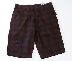 Guess Jeans Brown Plaid Flat Front Cotton Casual  Shorts NWT $59 - $44.99