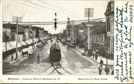 Vtg Cartolina 1906 Greenville, Ohio - Broadway Ricerchi South W Carrello Street - £33.76 GBP