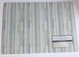 Town &amp; Country Twill Stripes Placemats Set of 4 Vinyl Foam Back 18x13&quot; Laminated - £28.25 GBP