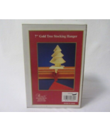 VINTAGE RAUCH IND.  7&quot; GOLD CHRISTMAS TREE STOCKING HANGER MIB - £12.70 GBP