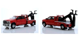 1:64 2022 Dodge Ram 3500 Laramiie Wrecker Tow Truck Dually Diecast Model Red - £29.10 GBP