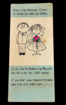 1950s Newlywed Couple Hallmark Card Marriage Advice 3D Vintage Ephemera ... - $3.88