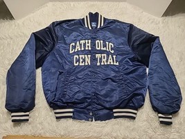 Champion Detroit Catholic Central Satin Bomber Jacket Quilt Lined XXL VT... - £58.64 GBP
