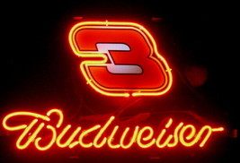 Budweiser Nascar Racing Car 3 Neon Sign 14"x10" Beer Bar Light Artwork Poster - $83.99