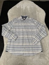 Carbon 2 Cobalt Mens Button Down Long Sleeve Multicolor Shirt Size Large Striped - $24.49