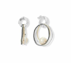 Tri Tone Cultured Freshwater Pearl Drop Earrings 925 Silver Womens/ Girls Gift - £189.64 GBP