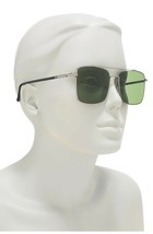 GUCCI GG0610SK 003 Silver/Black/Green 56mm Navigator Square Sunglasses - £280.50 GBP
