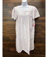 Carole Smock Dress Gown Utility Medium Granny Pink Square Neck Short Sle... - $24.14