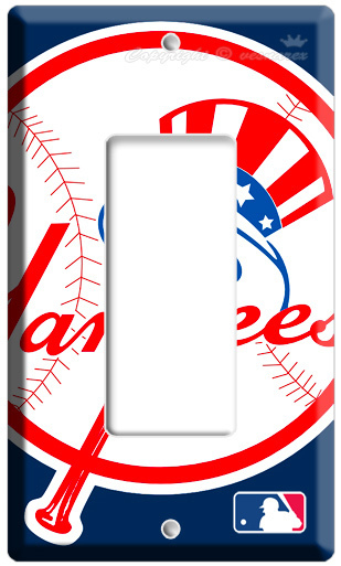 NEW BASEBALL MLB NEW YORK YANKEES LOGO SINGLE GFI LIGHT SWITCH WALL PLATE COVER