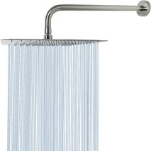 Rain Shower Head With, 12 Inch Shower Head With 15 Inch Shower Arm, Nickel - £25.42 GBP