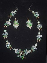 Handmade Balinese Multigem Jewelry Set 16&quot;-18&quot; Necklace &amp; Earrings $200 ... - £27.42 GBP