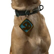 Scooby Doo Dog Tag SD Logo Pet ID Collar Charm 3D Printed Custom Blue Gold - $12.73