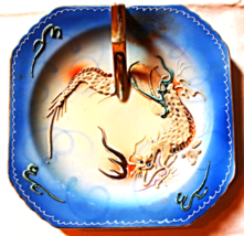 Fantastic Porcelain Slip Decorated Dragon Ashtray In Style Of Satsumo Mo... - $20.00