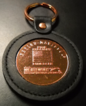 Harley Davidson Key Chain Copper on Black Stitched Leather Miller Lite B... - $8.99