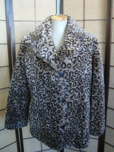 Marie Claire Chic Leopard - Cheetah Print Faux Fur Vintage JACKET Size: ... - $48.00