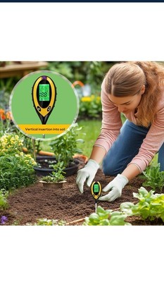4 in 1 Soil PH Tester Digital Moisture Meter Test for Garden Farm Plant ... - $8.91