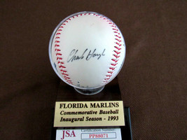 Charlie Hough Renee Lachemann 1993 Florida Marlins Signed Auto Oml Baseball Jsa - £116.84 GBP