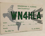 Vintage Ham radio Amateur Card WA4HLA Birmingham Alabama 1965 - $4.94
