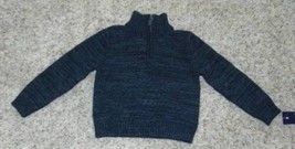 Boys Sweater Chaps Black &amp; Gray 1/4 Zip Neck Long Sleeve $45-size 4/5 - £15.77 GBP