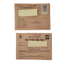 World War 2 Lot Of Two Ration Books 3 &amp; 4 &amp; Mileage Ration Assorted Stamps WW2 - £30.00 GBP