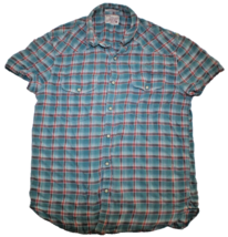 Lucky Brand Vintage Pearl Snap Flannel Mens California Fit Size M - £16.11 GBP